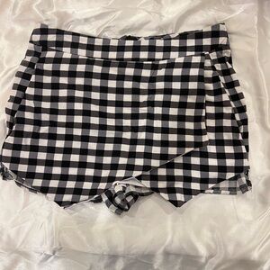 Black Gingham Skort